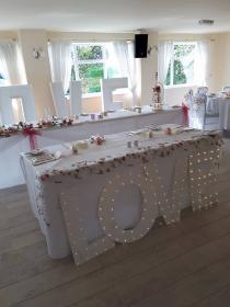 Love Letters White - £125.00 per day  (Delivery, Setup and Take down - £25.00)           